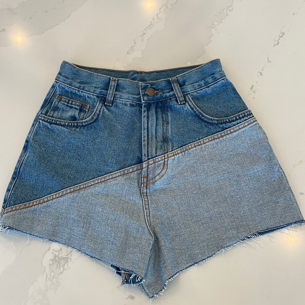Farm Rio Patchwork Denim Shorts